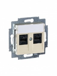 Розетка телефонная ABB Levit слоновая кость двойная 2хRJ45 категория 5e 2CHH295118A6017 5014H-A51018 17W