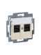 Розетка телефонная ABB Levit слоновая кость двойная 2хRJ45 категория 5e 2CHH295118A6017 5014H-A51018 17W