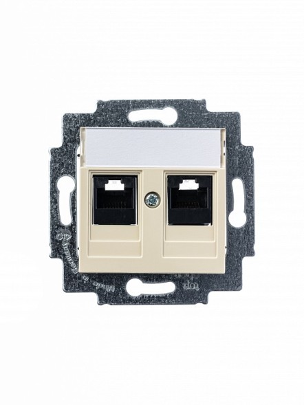 Розетка телефонная ABB Levit слоновая кость двойная 2хRJ45 категория 5e 2CHH295118A6017 5014H-A51018 17W