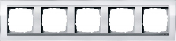 Рамка Gira Event Clear Белый / Алюминий 5 постов 0215726