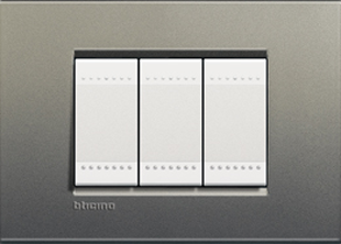 Рамка Bticino LivingLight Квадрат Серый шелк двухмодульная LNA4802AE