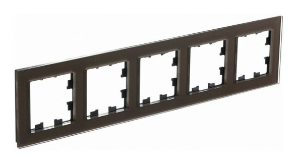 Рамка Schneider Electric Atlasdesign пятипостовая Nature мокко стекло ATN320605