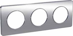 Рамка Schneider Electric Odace Полированный алюминий 3-постовая S53P806J