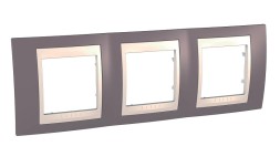 Рамка Schneider Electric Unica Хамелеон лиловый / Бежевый 3 поста MGU6.006.576