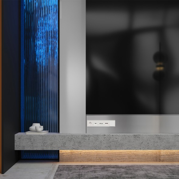 Накладка для розетки телевизионной оконечной TV+SAT, S70 (хлопок)