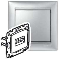 Розетка компьютерная Legrand Valena Алюминий (RJ45) 2-ая 5кат.крепление винт.(без лапок) UTP 770239