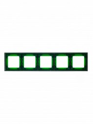 Рамка ABB Levit Зелёный / Дымчатый чёрный 5 постов 2CHH015050A6067 3901H-A05050 67W
