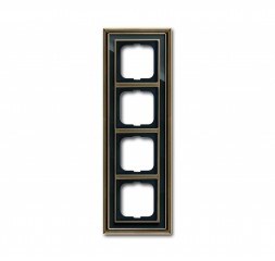 Рамка ABB Dynasty Латунь античная черное стекло 4 поста 2CKA001754A4588 1724-845-500