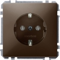 Розетка Merten Artec коричневый SCHUKO. 2P+E. 16А. 250В. System Design MTN237515
