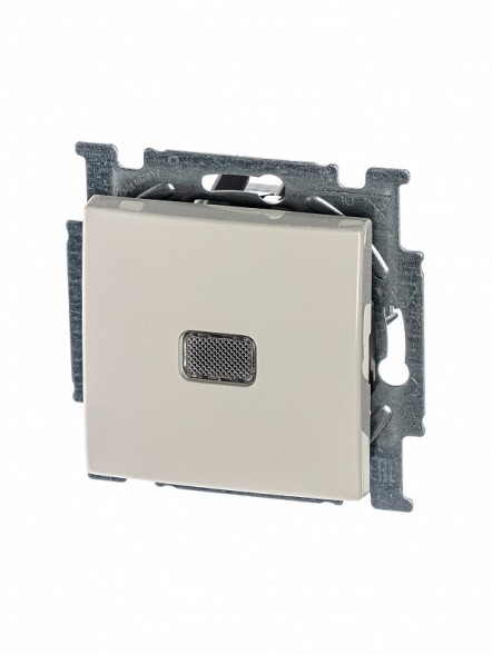 Механизм переключателя ABB Basic 55 слоновая кость одноклавишный 1-полюсного выключателя с клавишей с линзой подсветки с неоновой лампой 2CKA001012A2156 2006/1 UCGL-92-507