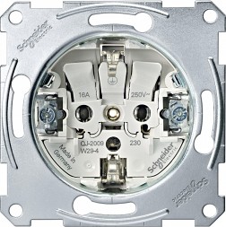 Розетка Merten M-серия с заземленным контактом съемный модуль MTN2300-0000