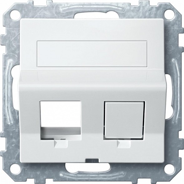 Наклонная плата Merten M-серия белый для keystone RJ45 MTN4568-0319