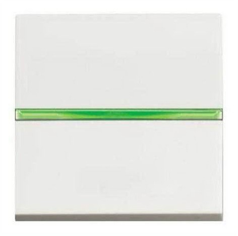 Механизм переключателя ABB Zenit альпийский белый одноклавишного с клавишей с контрольной подсветкой 2 модуля 2CLA220250N1101 N2202.5 BL