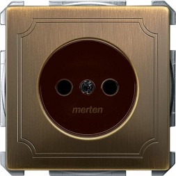 Механизм розетки Merten Artec античнаялатунь без заземления контакта со шторками MTN2000-4143