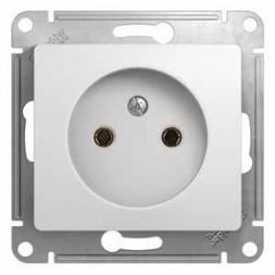 Розетка без заземления, 16А, механизм Schneider Electric Glossa Белый GSL000141
