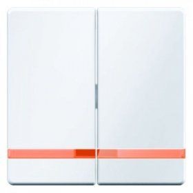 Клавиши Berker Q.1 полярная белизна с эффектом бархата, выключателя с оранжевой линзой 16276089