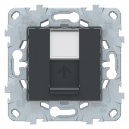 Розетка компьютерная RJ45 Schneider Electric Unica Studio Антрацит 1очная, кат. 5е UTP NU541154