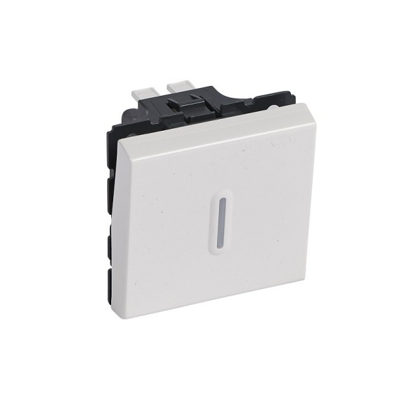 Переключатель Legrand Mosaic 10АХ с индикатором 2 модуля 077012