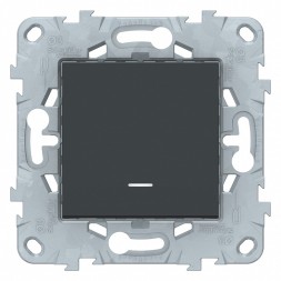 Переключатель Schneider Electric Unica Studio Антрацит 1-клавишный, с подсветкой, сх. 6а NU520354N