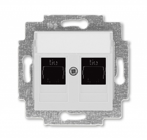 Розетка телефонная ABB Levit серый двойная 2хRJ45 категория 5e 2CHH295118A6016 5014H-A51018 16W