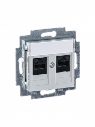 Розетка телефонная ABB Levit серый двойная 2хRJ45 категория 5e 2CHH295118A6016 5014H-A51018 16W