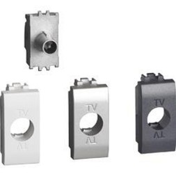 Розетка оконечная TV Bticino Living Light для схемы «шлейф&quot;. Затухание - 10дБ. Штыревой разъем 9,5 мм, экранированная. 1 модуль. Поставляется в комплекте с лицевыми панелями цветов &quot;Белый&quot;, &quot;Алюминий&quot;, &quot;Антрацит&quot;. LN4202P10