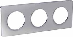 Рамка Schneider Electric Odace Алюминий 3-постовая S53P806