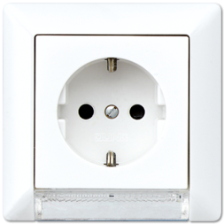 Розетка Jung AS серия белая с ориентационным диодом(без рамки) AS520-OBFWWLEDW