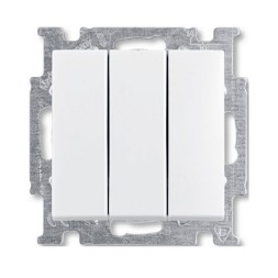 Выключатель с клавишей ABB Basic 55 альпийский белый 16A трехклавишный 2CKA001012A2155 106/3/1 UC-94-507