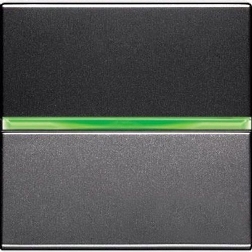 Механизм переключателя ABB Zenit антрацит одноклавишного с клавишей с контрольной подсветкой 2 модуля 2CLA220250N1801 N2202.5 AN