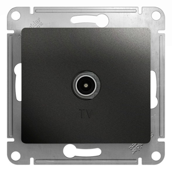 TV Розетка проходная 4DB, Schneider Electric Glossa Антрацит GSL000792