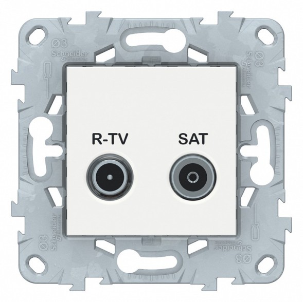 Розетка R-TV/ SAT Schneider Electric Unica Studio Белый проходная NU545618