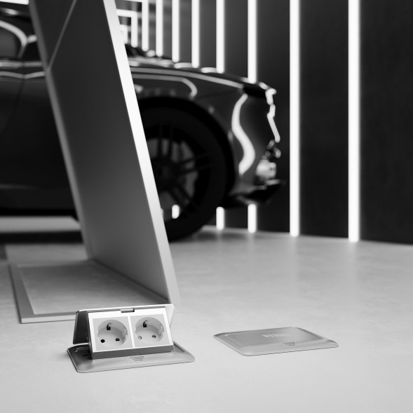 Выдвижной блок (Лючок) на 4 модуля (серебряный) Werkel W8074065