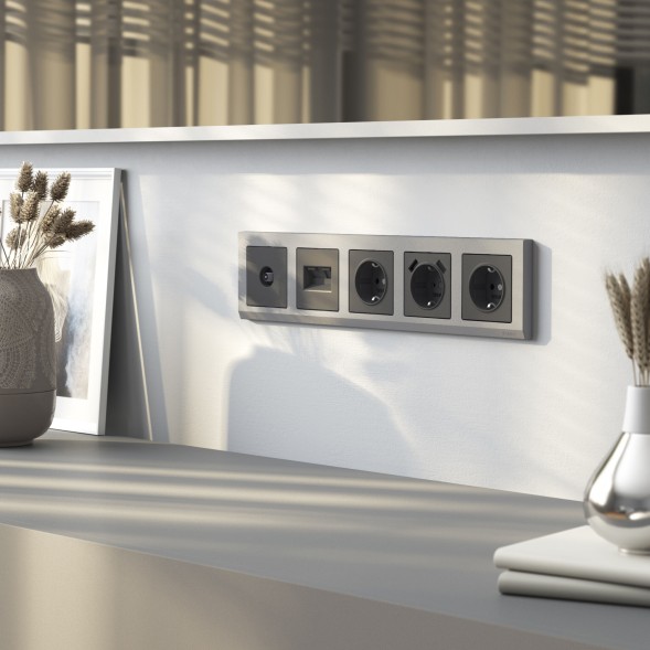 ТВ-розетка оконечная (графит матовый) Werkel W1183064