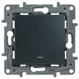 Выключатель Legrand Etika антрацит одноклавишный с подсветкой/индикацией автоматические клеммы 10 AX 250 В~ 672603