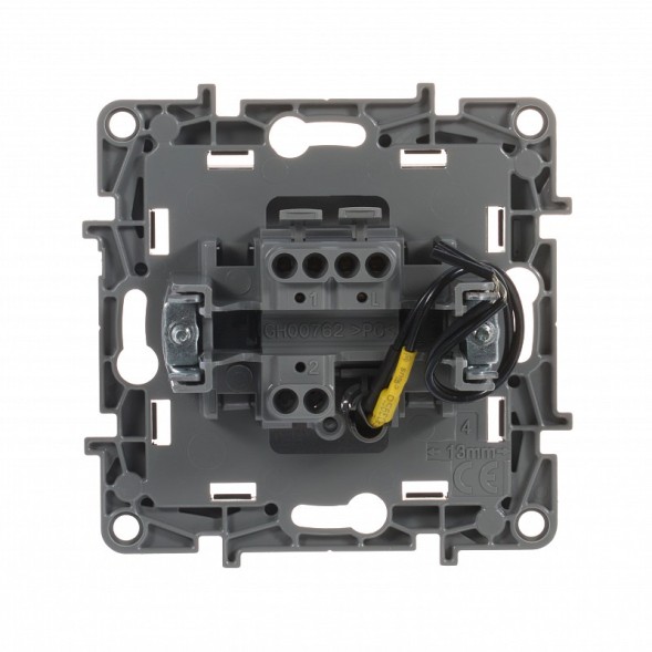 Выключатель Legrand Etika антрацит одноклавишный с подсветкой/индикацией автоматические клеммы 10 AX 250 В~ 672603