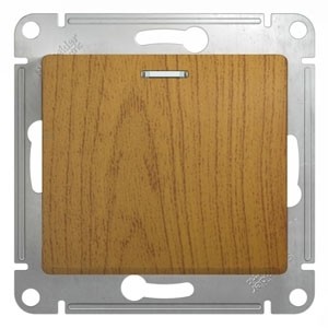 1-клавишный Переключатель с подсветкой, сх.6а,10АХ, механизам, Schneider Electric Glossa Дуб GSL000563