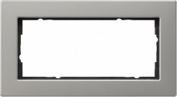 Рамка Gira E2 Нержавеющая сталь установочная для монтажа заподлицо 2-постовая 1002335