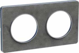 Рамка Schneider Electric Odace Сланец / Алюминий 2-постовая S53P804V