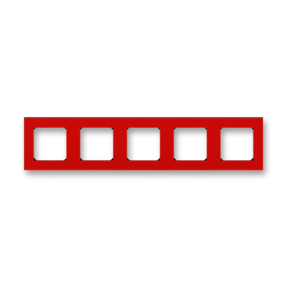 Рамка ABB Levit Красный / Дымчатый чёрный 5 постов 2CHH015050A6065 3901H-A05050 65W