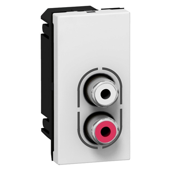 Розетка Legrand Mosaic Аудио стерео 2 RCA 078753