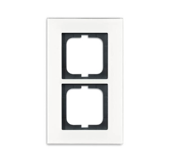 Рамка ABB Carat Белое стекло 2 поста 2CKA001754A4443 1722-811