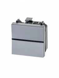 Механизм переключателя ABB Zenit серебристый одноклавишного с клавишей 2 модуля 2CLA220200N1301 N2202 PL