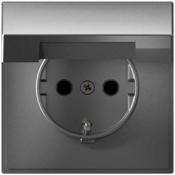 Розетка электрическая со шторками с откидной крышкой (Сталь) Schneider Electric Systeme Art Gallery GAL000946
