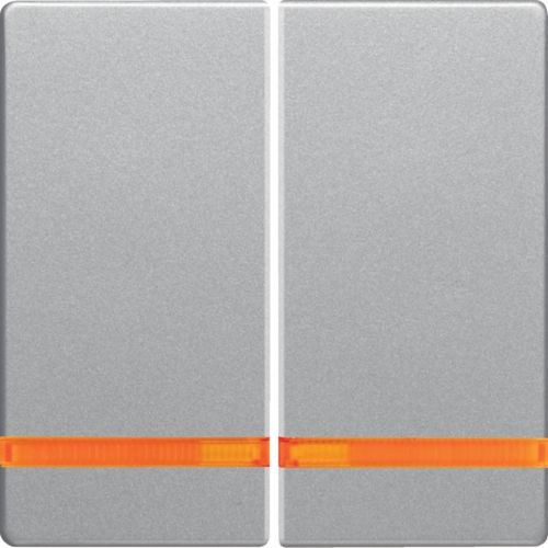 Клавиши Berker Q.1 алюминиевый с эффектом бархата, с оранжевой линзой 16276084