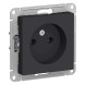 Розетка Schneider Electric Atlasdesign Карбон без заземления, 16А, механизм ATN001041
