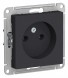 Розетка Schneider Electric Atlasdesign Карбон без заземления, 16А, механизм ATN001041