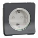 Механизм розетки Schneider Electric 2П+3 с крышкой Mureva Styl IP55 Антрацит MUR36134