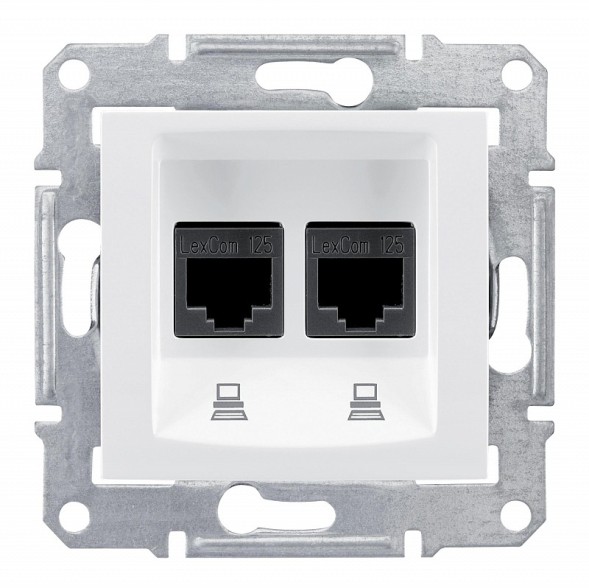 Компьютерная розетка Schneider Electric Sedna белый 2 поста SDN4600121