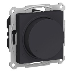 СВЕТОРЕГУЛЯТОР (диммер) Schneider Electric Atlasdesign Карбон поворотно-нажимной, LED, RC, 400Вт, механизм ATN001023